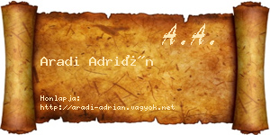 Aradi Adrián névjegykártya