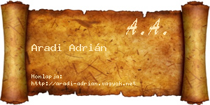 Aradi Adrián névjegykártya